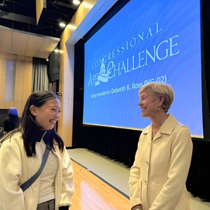 Rep. Ross meets Kenna Zhang, this year’s Congressional App Challenge winner from Cary.  